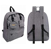 Рюкзак HIMAWARI 215705 30*40*15 серый,ткань,кошелёк,1отд.