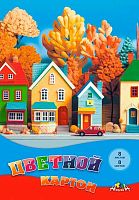 Картон цв. А4  8л. 8цв. АППЛИКА "Домики" С0003-70 в папке