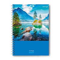 Тетрадь160л. (клетка) А4 SVETOCH спираль "Горный пейзаж" Т220 (01578) тв.обл.,мат.лам.