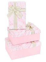 Коробка подар. 3в1 Миленд "Нежный мрамор" прямоуг..розовая КОР-7822 (12*19*6- 16*27*9см)