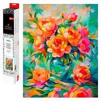Мозаика алмазная ФЕНИКС "Коралловые пионы" 70820 холст,40*50см,полн.выкл.