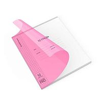 Тетрадь 12л. (клетка) EK пластик.обл. "Классика CoverPrо Neon fizzy,розовый" 56354