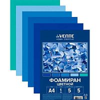 Фоамиран  5л. 5цв. А4 deVENTE "Hobby Creative" 8112402 оттенки синего,1мм,пл.пакет,е/подвес