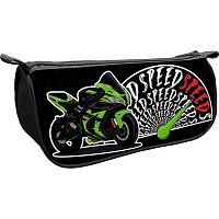 Пенал-косметичка ПЧЕЛКА 220*105*65 К-7 "Green bike" объемн.,печать на ткани