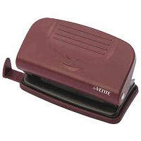 Дырокол  10л. deVENTE Stripe 4020332 пласт., с линейкой, бордовый, к/к