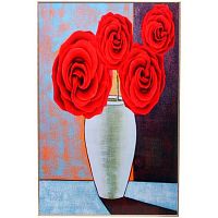 Картина интерьерная в раме 40*60см САНТИМО "Ваза с розами" 627-117