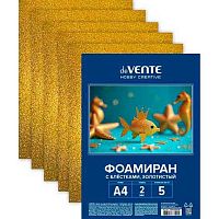 Фоамиран  5л. 5цв. А4 deVENTE "Hobby Creative" 8112417 блёстки,золот.,2мм,пл.пак.,е/подвес