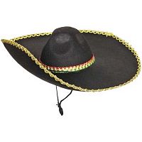 Шляпа карнавал. "Сомбреро" 770-0366 d-59см,чёрная