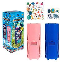 Генератор мыльных пузырей 1TOY "Мы-шарики!" 100мл Т24993 на батарейк.,со стикерами,со светом