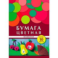 Бумага цв. мелов. А4 10л. 10цв. ХАТ "Геометрия цвета. Ёжик" 24113 в папке 