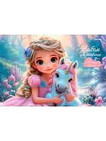 Альбом для рис.24л. Проф-Пресс "Принцесса и единорог-1" 24-7569 на скобе