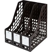 Лоток вертик.3-секц. ATTOMEX 3040410 чёрный,полипропилен,сборный,25,5*26*29,5см