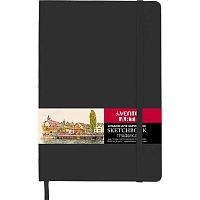 Скетчбук А4  80л. deVENTE тв.обл. "Art" 2134404 чёрный,кож.зам.,крем.бум.140 г/м2