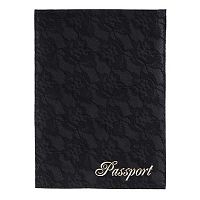 Обложка д/паспорта КЛЕРК "Guipure" 213933 чёрная,кож.зам.,поролон,фольга
