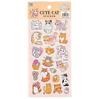 Наклейка декор.  9,5*22 "Котики 2" Р22072-1 Ткн1000-11