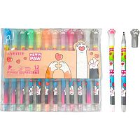 Набор шар. ручек 12цв. deVENTE "Meow Paw" 5073540 пластик.корп.,0,7мм,колпачок в виде кошач.папки