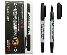 Маркер перм. INTELLIGENT Aodemei DM-64/DL-222 чёрный,двустор.,1-0,5мм