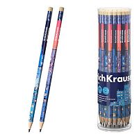 Карандаш ч/гр. пластик. с ласт. EK "Windowsl" 62777 HB,трёхгр.,асс.