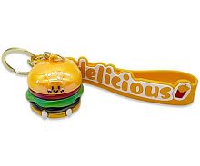 Брелок д/ключей INTELLIGENT "Бургер" DK-330 резин.,с карабином,кольцом,петлей,3см