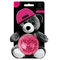 Скрепки 28мм 100шт. ФЕНИКС "Мишка в шапочке" 71491 малиновый,металл.,ПВХ,блистер