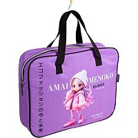 Папка пластик,с ручками А4 deVENTE "Amai Menoko" 8057654 лаванд.,с расш.8см,полиэс.,удлин.ручки