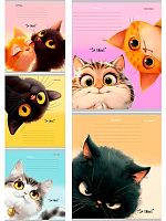 Тетрадь 12л. (кос.лин.с доп.гориз.) Проф-Пресс "Кошачьи мордочки-4" 12-4466 цв.мел.обл.,асс.