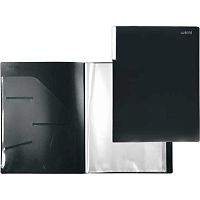 Папка с вкладышами/100 deVENTE А4 "Uno Black" 3101509 чёрная,факт."песок",500мкм,вкл.30мкм