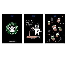 Блокнот А6  40л. ХАТ Premium "Coffee Story" склейка,клетка,обл.мел.,глянц.лам.