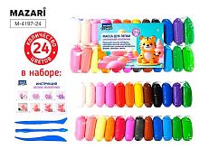 Суперлёгкий пластилин (масса д/лепки) 24цв., 12гр. MAZARI M-4197-24 +стеки 3шт,ОПП-уп.