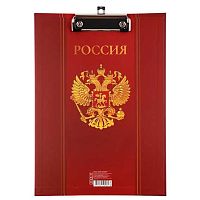 Клипборд А4 КЛЕРК "Символика на красном" 231753 мат.лам.