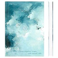 Ежедневник 2026г. А5 160л. ФЕНИКС тв.обл. "Голубая абстракция" 71540 выб.уф-лак,мат.лам.,бел.бум.