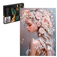 Картина по номерам с поталью ФЕНИКС "Девушка-Весна" 71281 холст,30*40см,подрам.