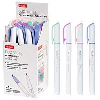 Маркер-арт текст. ХАТ "Duo Pastel" 088144 двухстор.,1-4мм,4цв.асс.,к/к