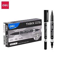 Маркер перм. DELI "Think" EU211-BK (1801205) 0,5-1мм.,двойной,чёрный