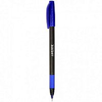 Ручка масл. шар. deVENTE "Triolino Blacky" 5073343 синяя 0,7мм трёхгр..корп.,кауч.держ.