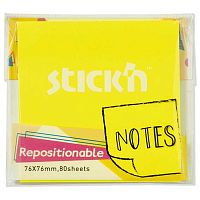 Кл.бумага д/заметок 76*76мм HOPAX  80л. 27070 (1421565) неон жёлтая,70г/м2