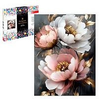 Мозаика алмазная ФЕНИКС "Пионы с золотом" 70846 холст,30*40см,подрамн.,полн.выкл.