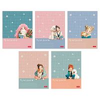 Тетрадь 48л. (клетка) ХАТ "Пушистые объятия" скругл.углы,асс.