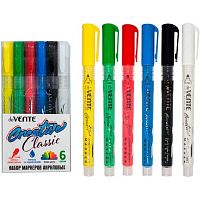 Маркеры акрил.  6цв. deVENTE 5044302 классич.цвета,3кругл.,пулевидн.1,5мм,пластик.уп.