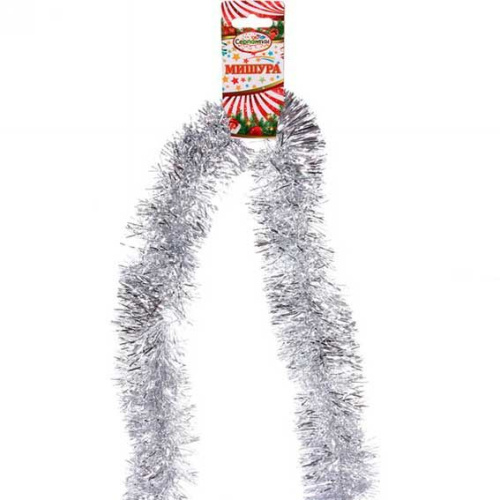 Мишура 2м 6см "Изумрудный блеск" серебро 215-507 Мишура 2м 6см "Изумрудный блеск" серебро 215-507