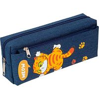 Пенал-косметичка deVENTE 210*85*60 "Meow Cat" 7025698 (70предм.) прямоуг.,тёмн.-синий,полиэстер