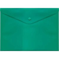 Папка-конверт на кнопке А4 ATTOMEX 3071064 непрозр.зелёная,150мкм