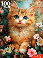Пазлы 1000 Рыжий кот "Котёнок в цветах" П1000-8275