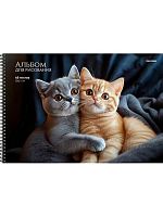 Альбом для рис.48л. Проф-Пресс спираль "Объятия котят" А48-8300
