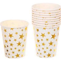 Стакан бум. "Звёздное сияние" 200мл (10шт) 130-686 золото