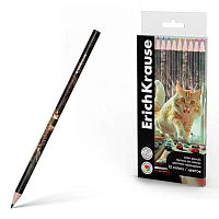 Карандаши 12цв. EK "Big City Cats" 62934 кругл.,3мм,пэт-бокс