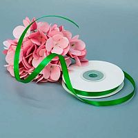 Лента 0,6см*22,85м атласная зелёная Микрос ч37683