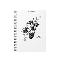 Тетрадь 80л. (клетка) EK пластик.обл. спираль "Blossom. Black and White" 54118