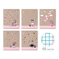 Тетрадь 48л. (клетка) АЛЬТ "Маленькая принцесса" 7-48-1095 мел.карт.,мат лам.,асс.