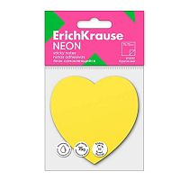 Кл.бумага д/заметок 70*70мм EK  50л. "Heart" 61724 неон жёлтая